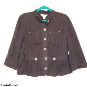Christopher & Banks Crop Button Up Jacket 317
